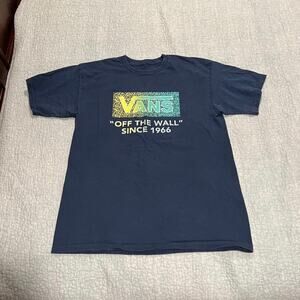VANS Men's Navy Blue T-Shirt - Size Medium